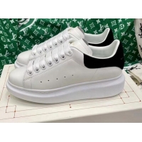 Leisure Alexander McQueen Oversized Sneakers in White Silky Calfskin with Black Suede Back 072306