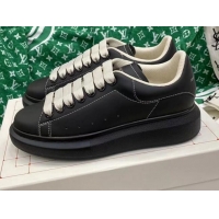 Pretty Style Alexander McQueen Oversized Sneakers in Black Silky Calfskin 072313