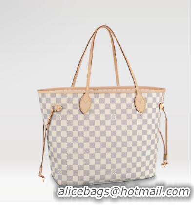 Top Quality Louis vuitton Damier Azur Canvas NEVERFULL MM N41361 Beige