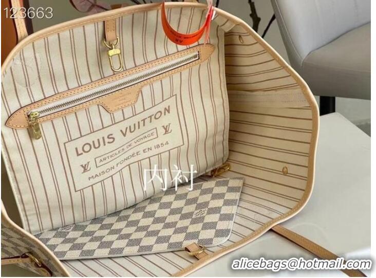 Top Quality Louis vuitton Damier Azur Canvas NEVERFULL MM N41361 Beige