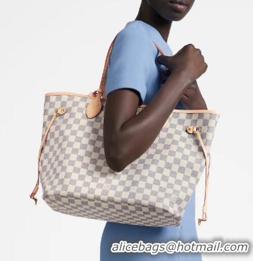 Top Quality Louis vuitton Damier Azur Canvas NEVERFULL MM N41361 Beige