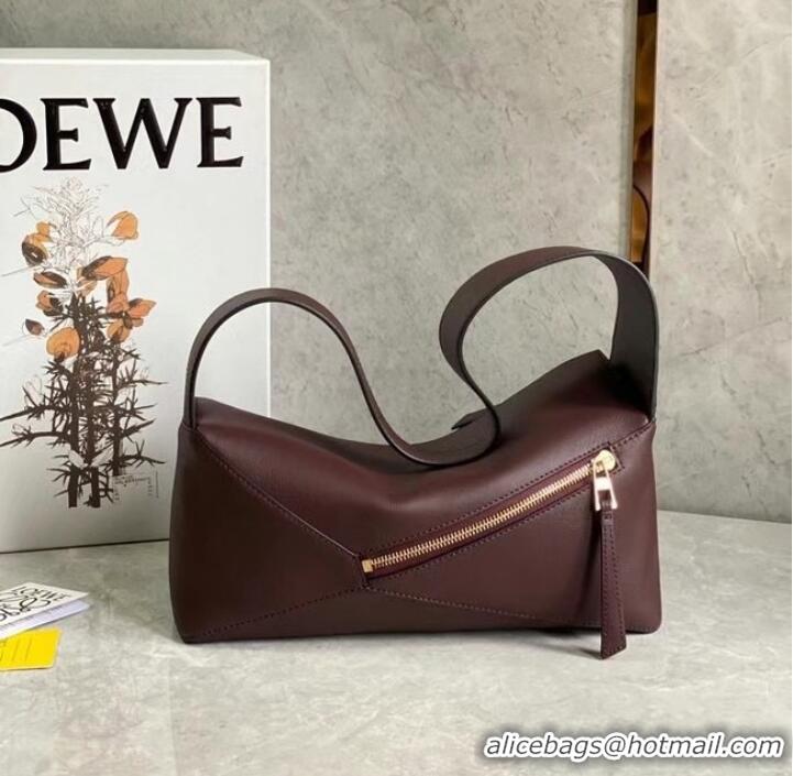 Popular Style Loewe Original Leather Bag LE10188 Burgundy