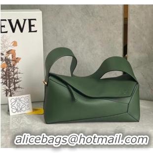 Unique Discount Loewe Original Leather Bag LE10188 blackish green