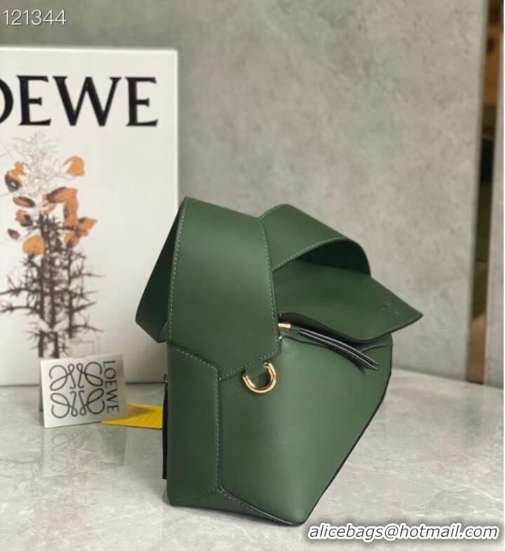 Unique Discount Loewe Original Leather Bag LE10188 blackish green