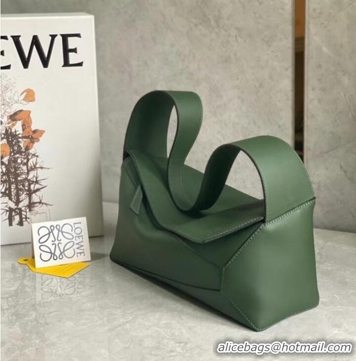 Unique Discount Loewe Original Leather Bag LE10188 blackish green