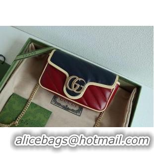 Good Quality Gucci GG Marmont matelasse mini bag 446744 wine&navy