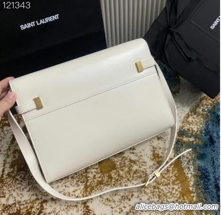 Luxurious SAINT LAURENT MANHATTAN SHOULDER BAG IN BOX SAINT LAURENT LEATHER 5792710 BLANC VINTAGE