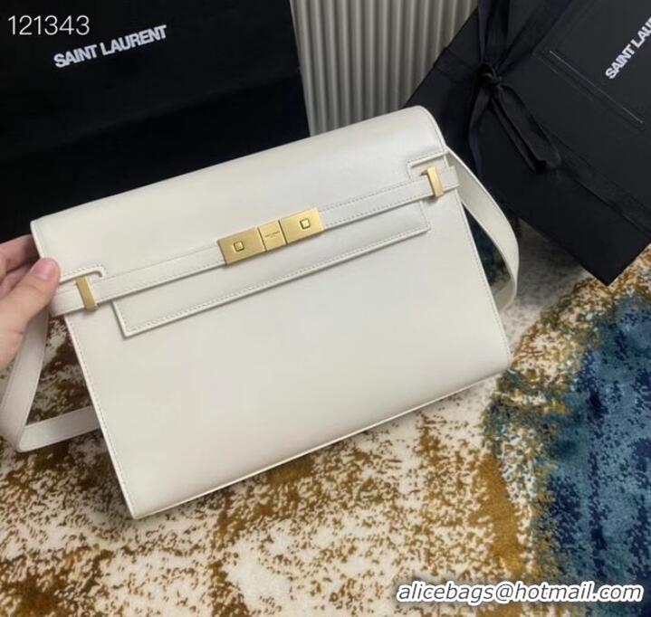 Luxurious SAINT LAURENT MANHATTAN SHOULDER BAG IN BOX SAINT LAURENT LEATHER 5792710 BLANC VINTAGE