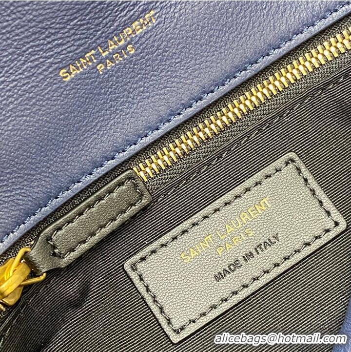 Buy Fashionable SAINT LAURENT LOULOU SMALL CHAIN BAG IN CANVAS 620333 BLUE