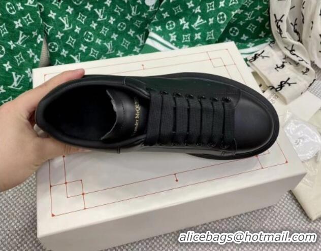 Best Price Alexander McQueen Oversized Sneakers in Silky Calfskin All Black 072342