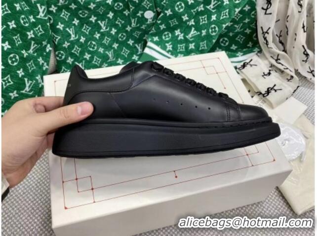 Best Price Alexander McQueen Oversized Sneakers in Silky Calfskin All Black 072342