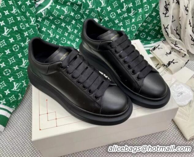 Best Price Alexander McQueen Oversized Sneakers in Silky Calfskin All Black 072342