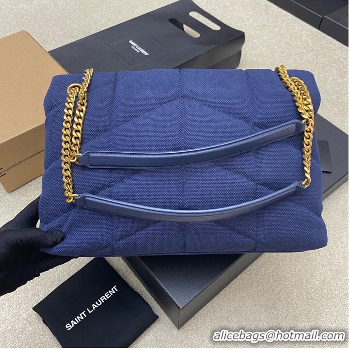 Trendy Design SAINT LAURENT LOULOU LARGE CHAIN BAG IN CANVAS 577475 BLUE