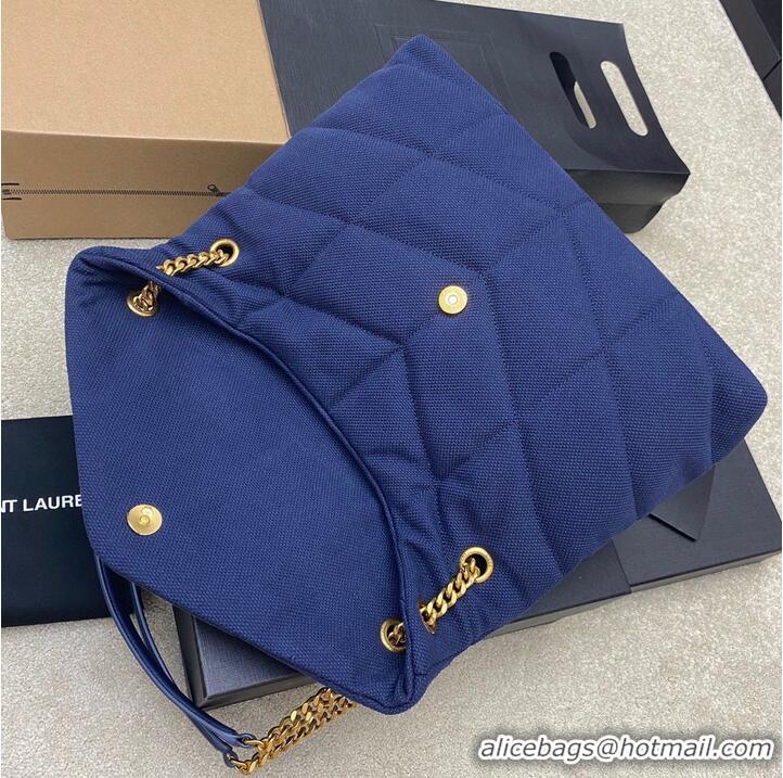 Trendy Design SAINT LAURENT LOULOU LARGE CHAIN BAG IN CANVAS 577475 BLUE