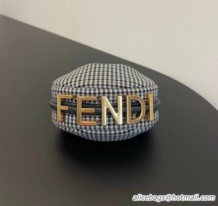 New Style Fendi graphy mini fabric bag 7AS089A black&white