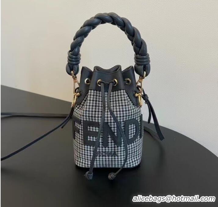 Famous Brand Fendi MON TRESOR mini-bag 8BS010A3 black&white