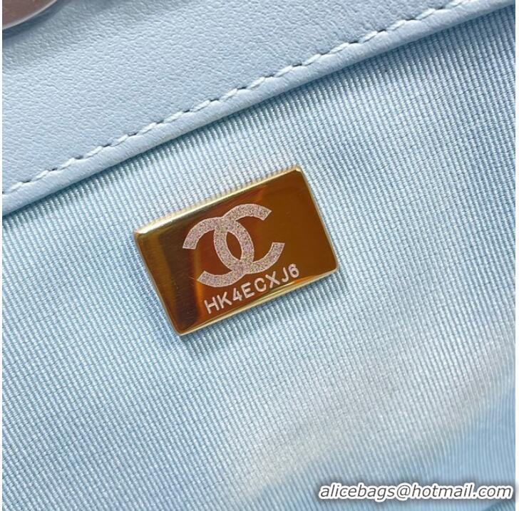 Good Product CHANEL 19 SHOPPING BAG 3660 sky blue