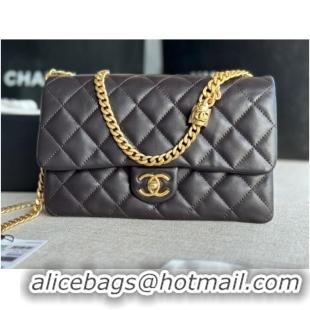 Top Design CHANEL FLAP BAG Lambskin & Gold-Tone Metal AS3609 black