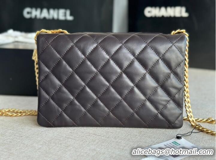 Top Design CHANEL FLAP BAG Lambskin & Gold-Tone Metal AS3609 black