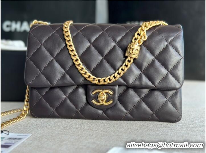 Top Design CHANEL FLAP BAG Lambskin & Gold-Tone Metal AS3609 black