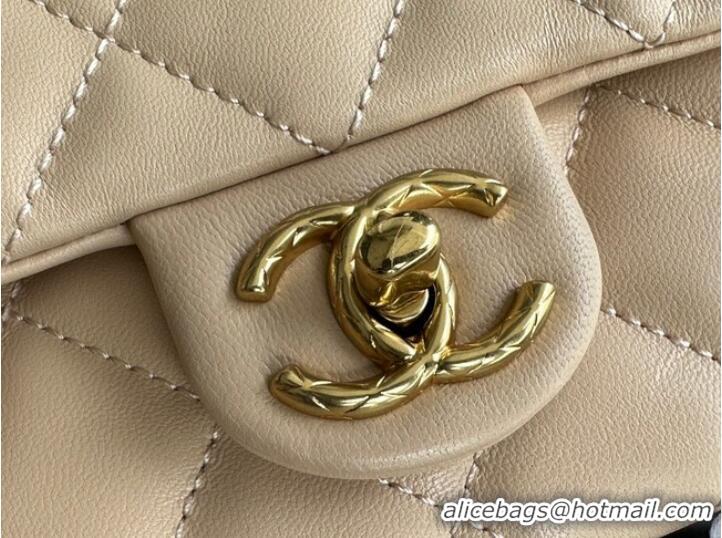 Classic Specials CHANEL FLAP BAG Lambskin & Gold-Tone Metal AS3609 apricot