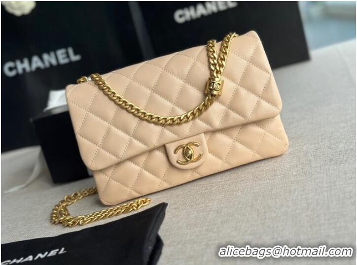 Classic Specials CHANEL FLAP BAG Lambskin & Gold-Tone Metal AS3609 apricot