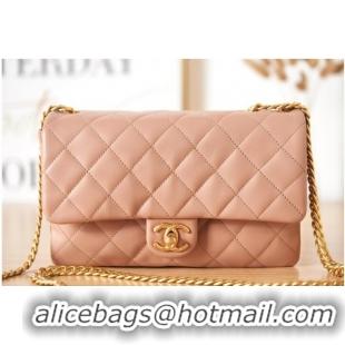 Good Product CHANEL FLAP BAG Lambskin & Gold-Tone Metal AS3609 pink