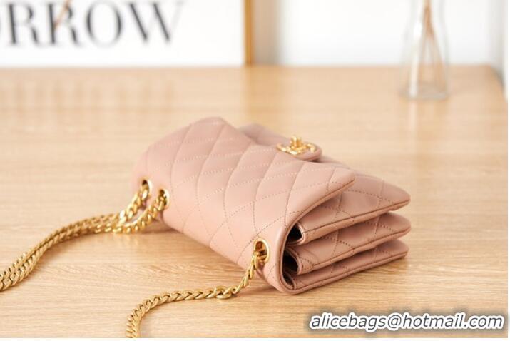 Famous Brand CHANEL SMALL FLAP BAG Lambskin & Gold-Tone Metal AS3393 pink