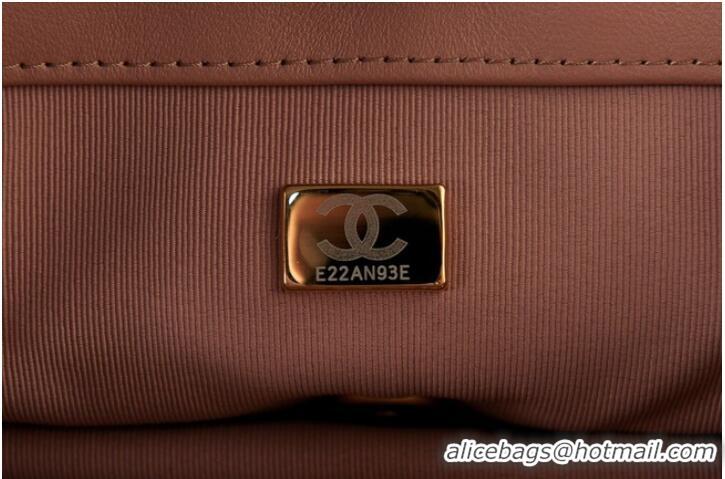 Famous Brand CHANEL SMALL FLAP BAG Lambskin & Gold-Tone Metal AS3393 pink