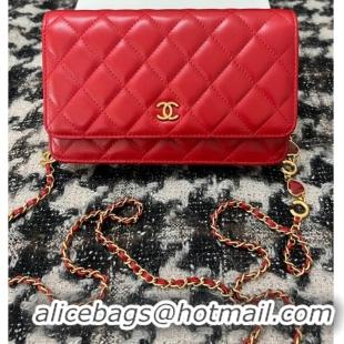 Top Design Chanel WALLET ON CHAIN AP3035 red