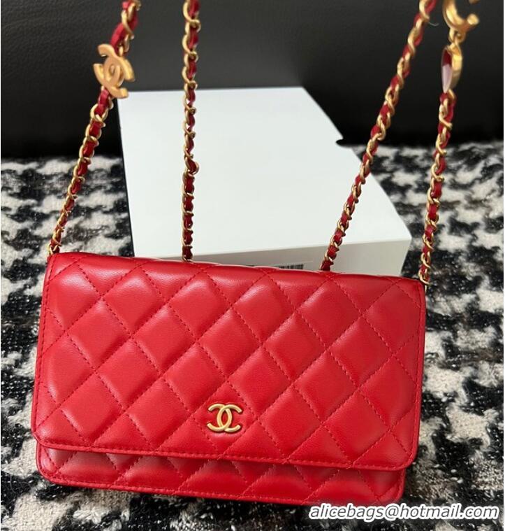 Top Design Chanel WALLET ON CHAIN AP3035 red