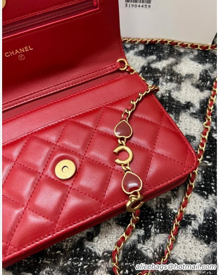 Top Design Chanel WALLET ON CHAIN AP3035 red