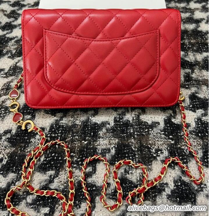 Top Design Chanel WALLET ON CHAIN AP3035 red