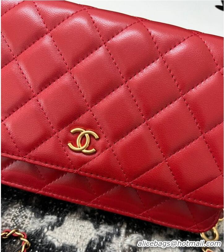 Top Design Chanel WALLET ON CHAIN AP3035 red