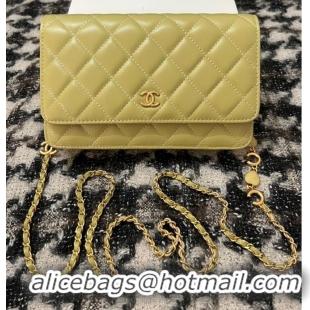 Trendy Design Chanel WALLET ON CHAIN AP3035 green