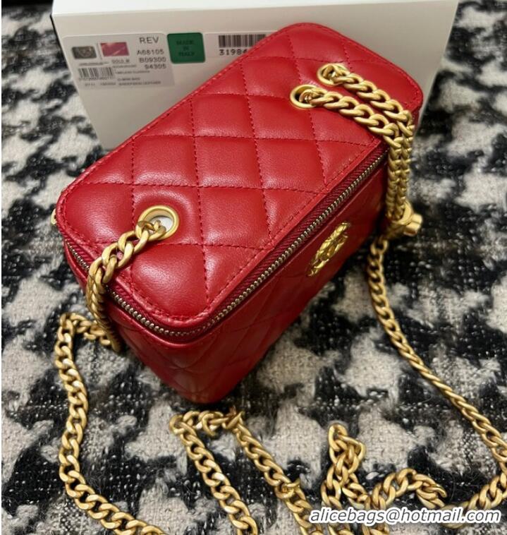 Famous Brand CHANEL VANITY WITH CHAIN 68106 red