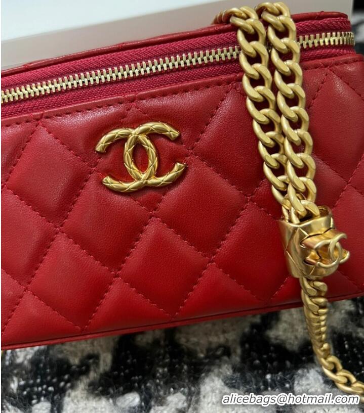 Famous Brand CHANEL VANITY WITH CHAIN 68106 red