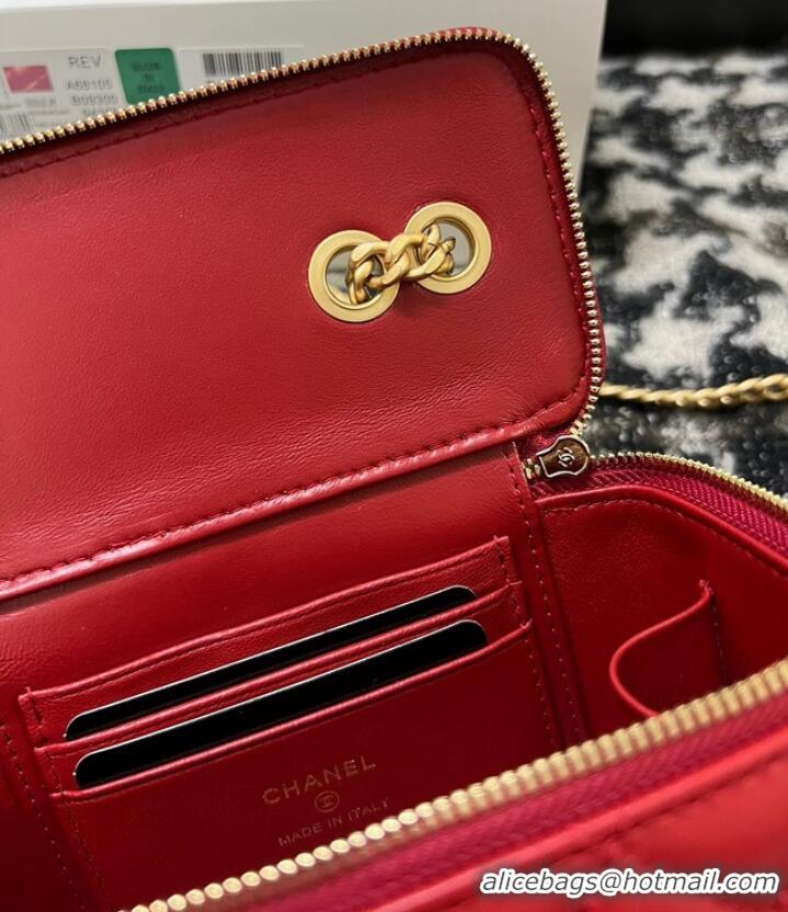 Famous Brand CHANEL VANITY WITH CHAIN 68106 red