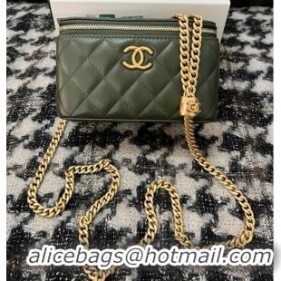 Promotional CHANEL VANITY WITH CHAIN 68106 blackish green