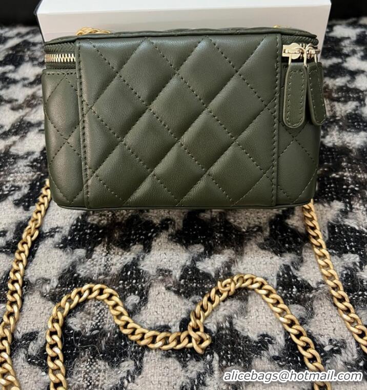 Promotional CHANEL VANITY WITH CHAIN 68106 blackish green