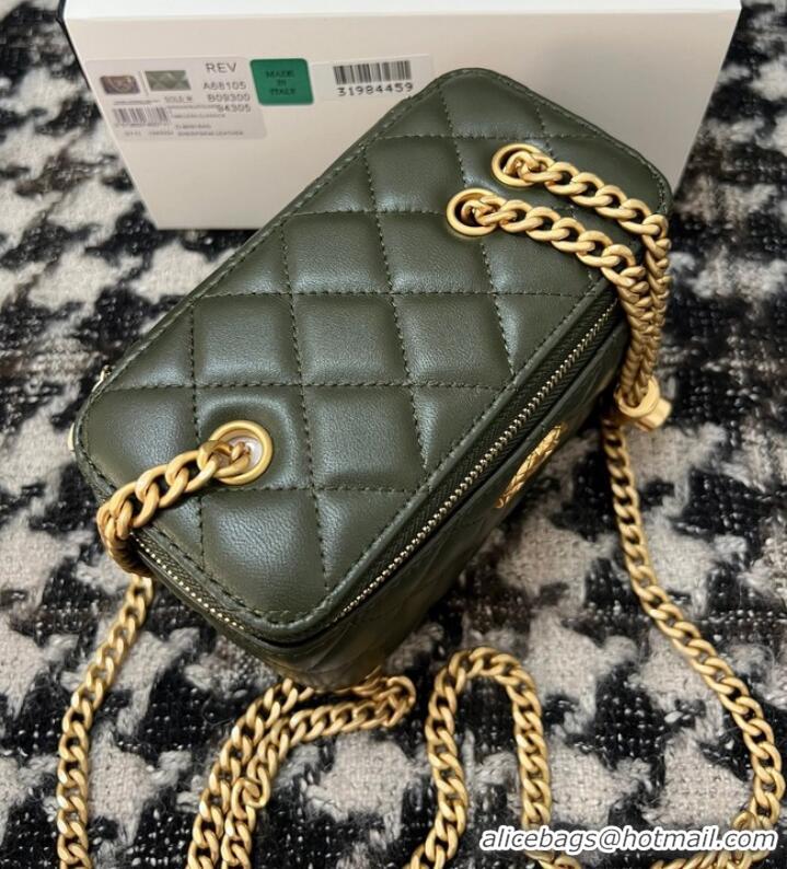 Promotional CHANEL VANITY WITH CHAIN 68106 blackish green