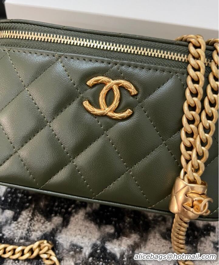 Promotional CHANEL VANITY WITH CHAIN 68106 blackish green