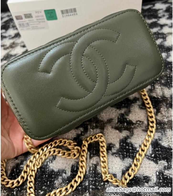 Promotional CHANEL VANITY WITH CHAIN 68106 blackish green