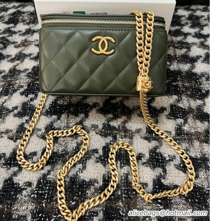 Promotional CHANEL VANITY WITH CHAIN 68106 blackish green