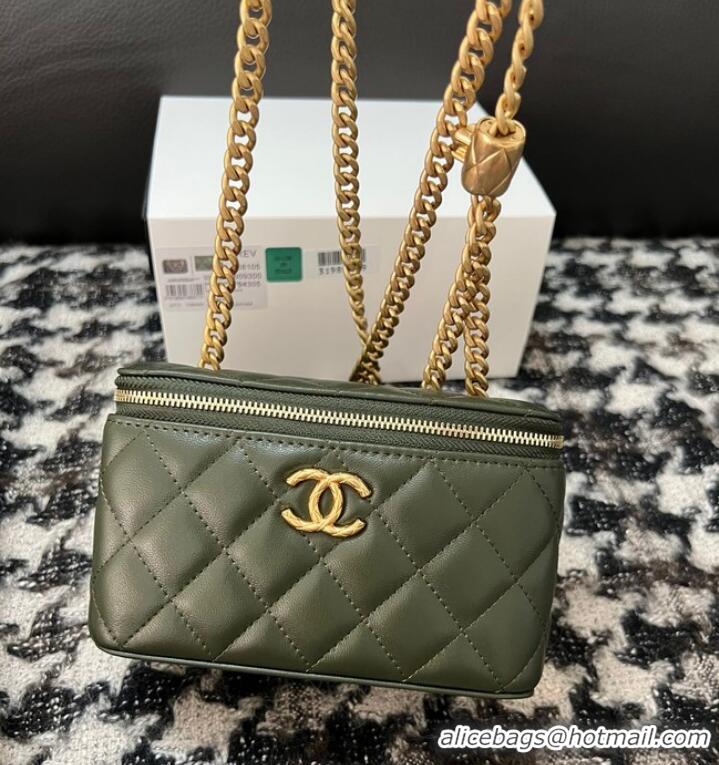 Promotional CHANEL VANITY WITH CHAIN 68106 blackish green