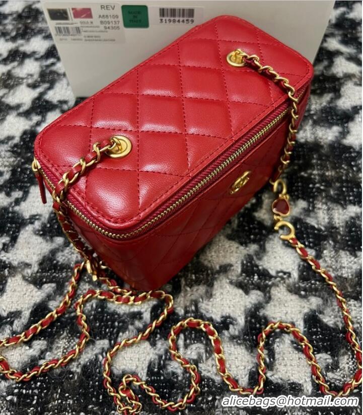 Popular Style CHANEL VANITY WITH CHAIN 68105 red