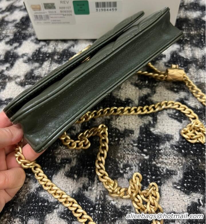 Good Product Chanel WALLET ON CHAIN Lambskin & Gold-Tone Metal 68107 green