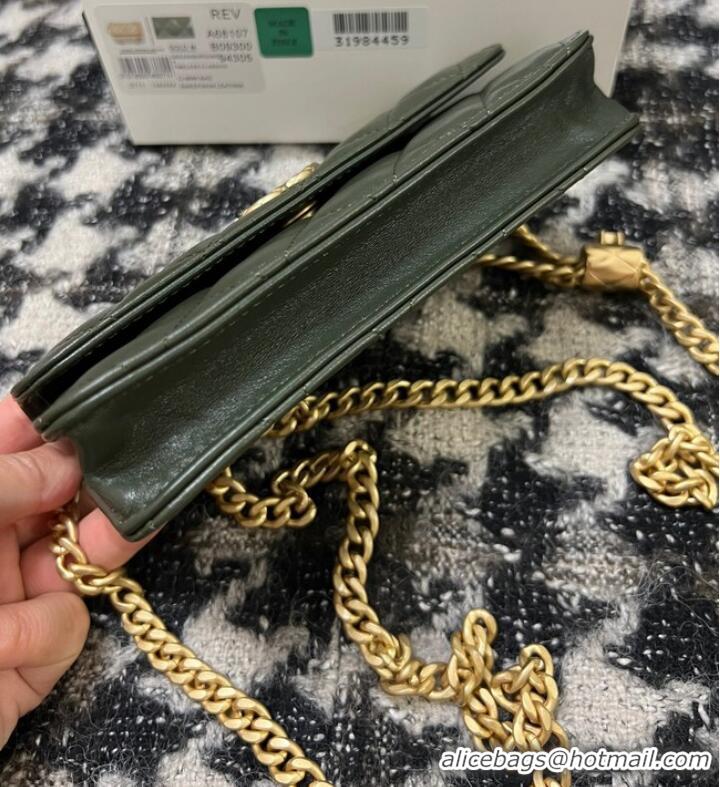 Good Product Chanel WALLET ON CHAIN Lambskin & Gold-Tone Metal 68107 green