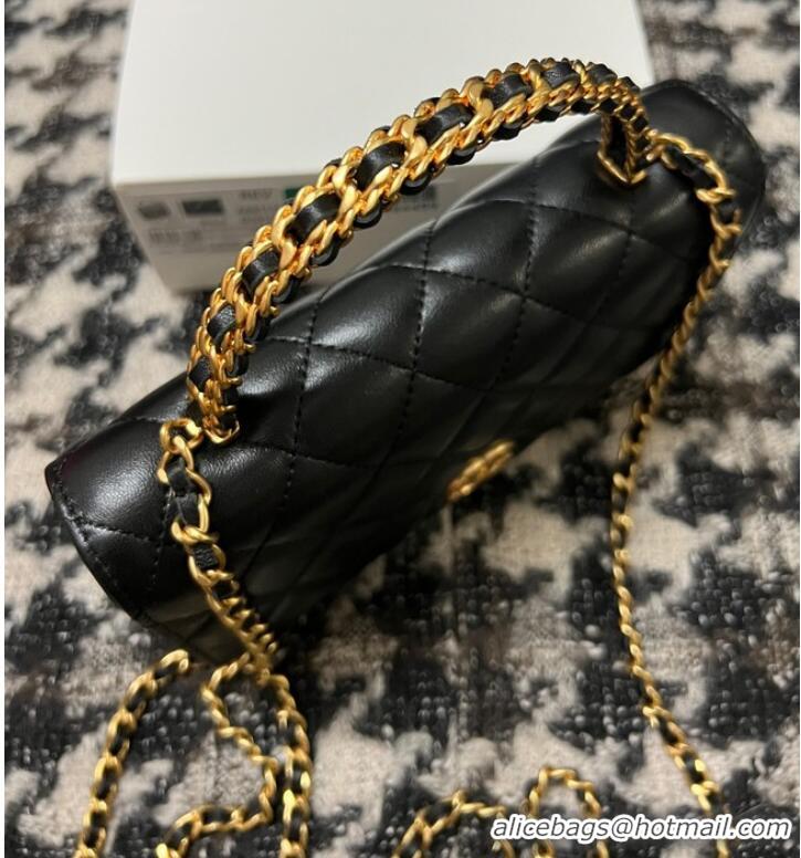 Good Taste Chanel WALLET ON CHAIN Lambskin & Gold-Tone Metal 68113 black