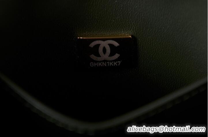 Pretty Style Chanel Lambskin MINI FLAP BAG AS3647 blackish green